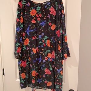 Black floral dress, XXL - wear year round!